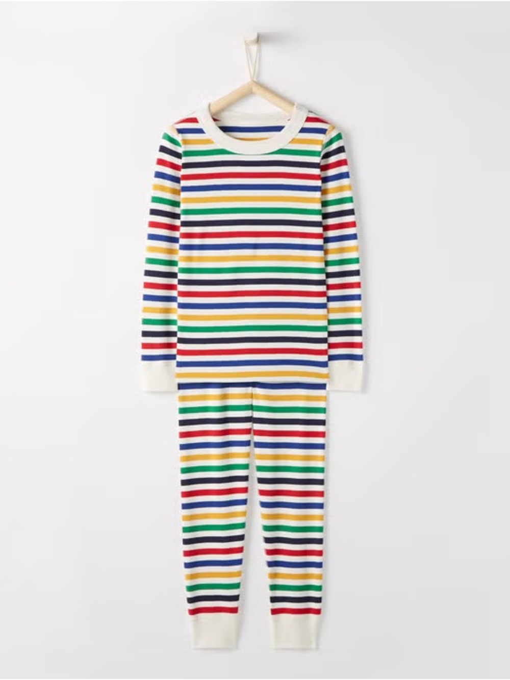 Hanna Andersson Striped Long John Pajamas size 6/7